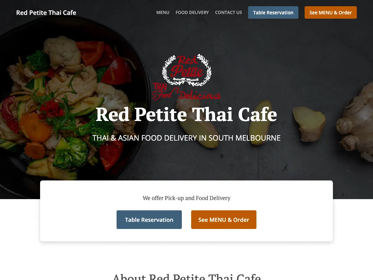 Red Petite Thai Cafe's website