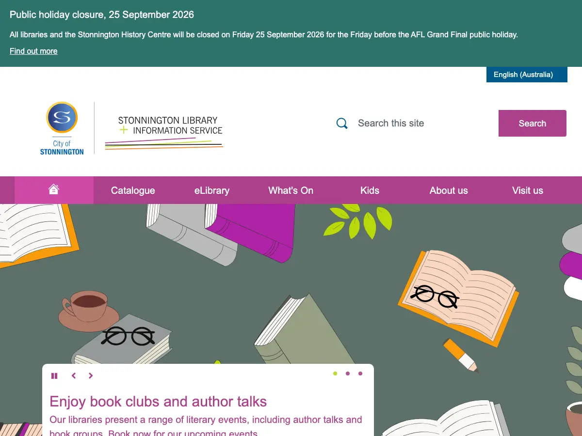 Malvern Library's website