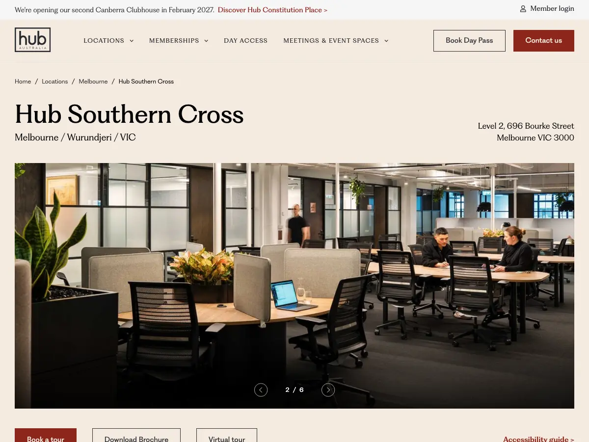 Hub Southern Cross's website