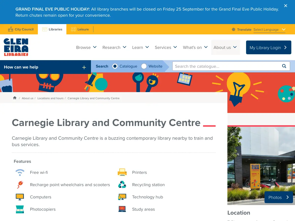 Carnegie Library's website