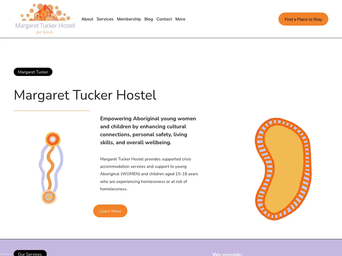 Margaret Tucker Hostel's website