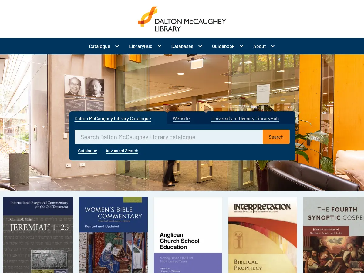 The Dalton McCaughey Library's website