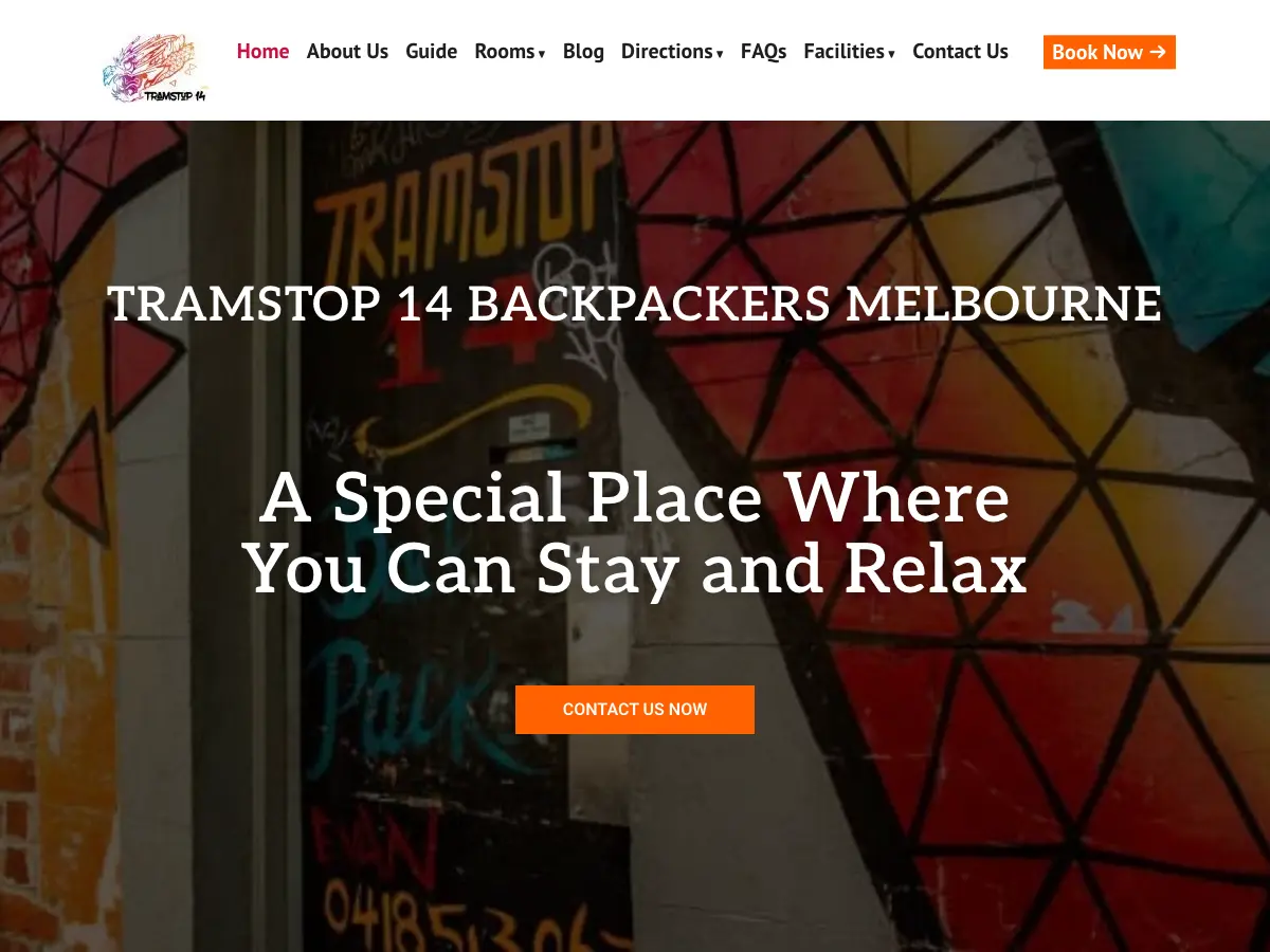 Tramstop 14 Backpackers's website