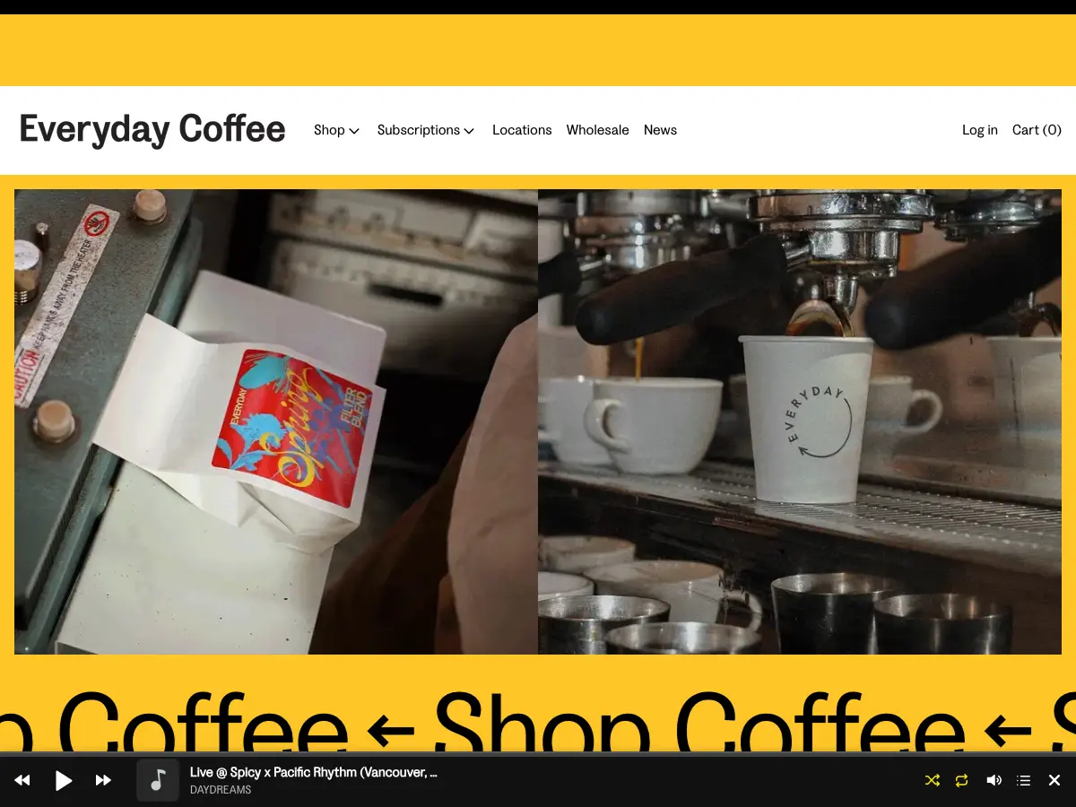 Everyday Coffee's website