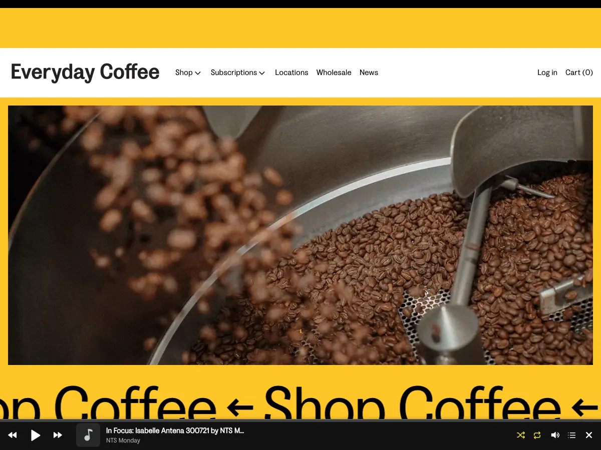 Everyday Coffee's website