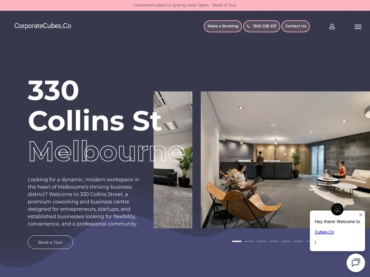 CorporateCubes.Co - 330 Collins St's website