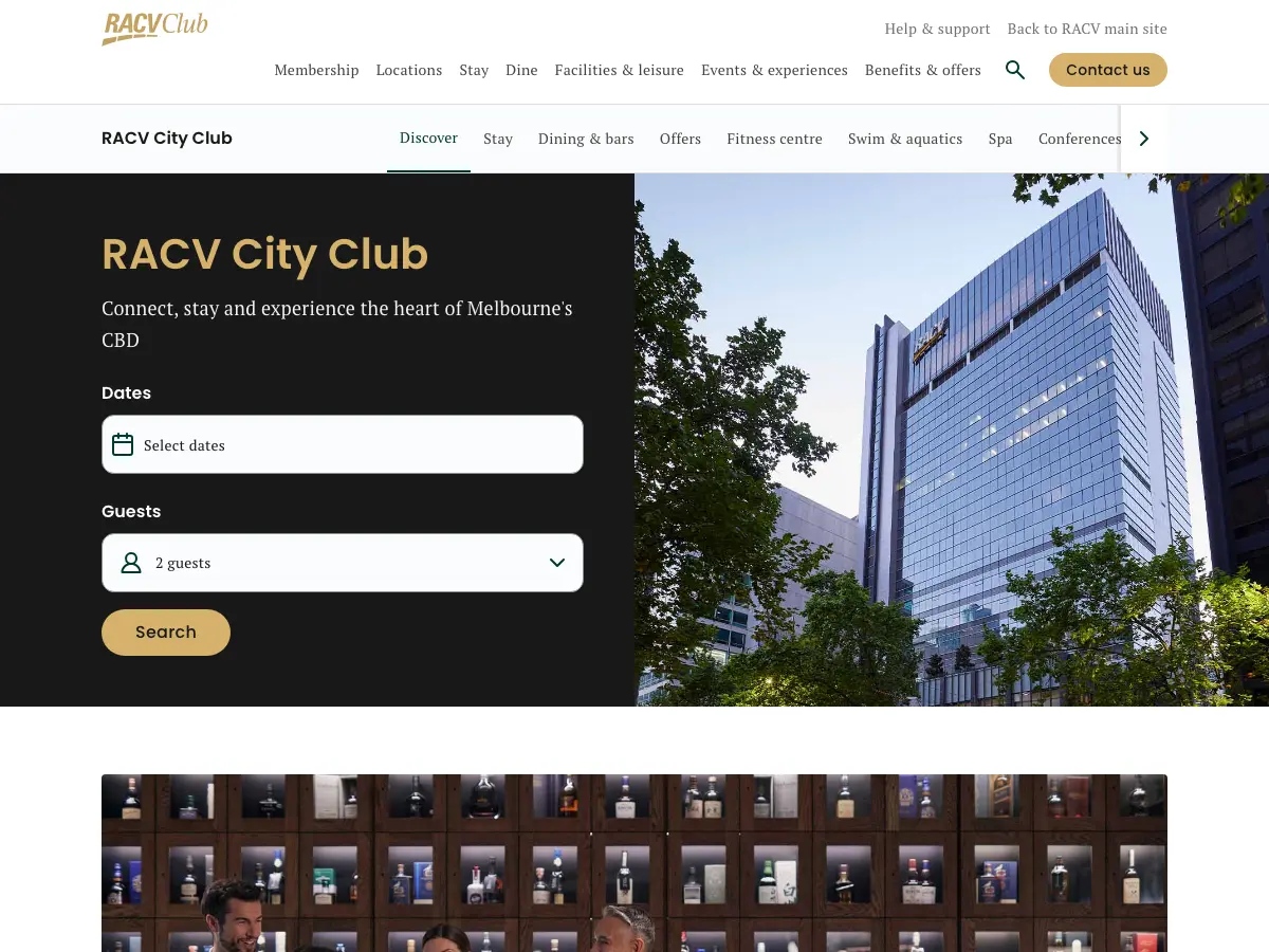 RACV City Club's website