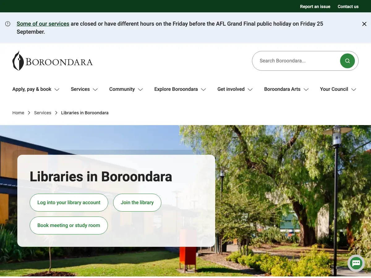 Hawthorn Library's website