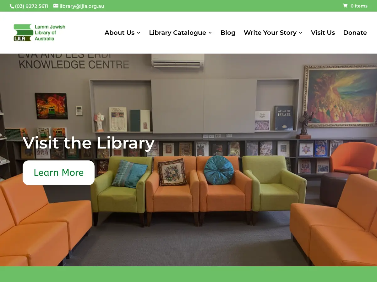 Lamm Jewish Library of Australia's website