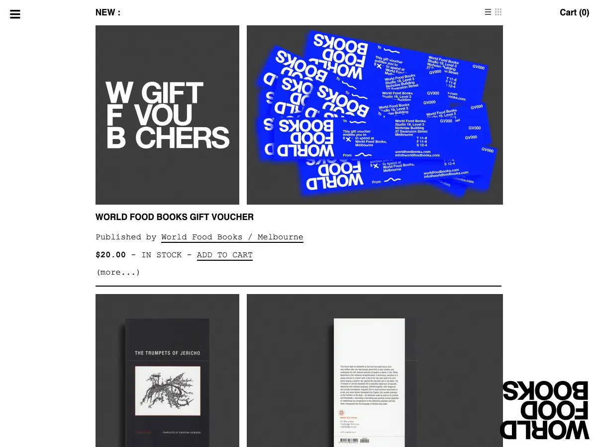 World Food Books's website
