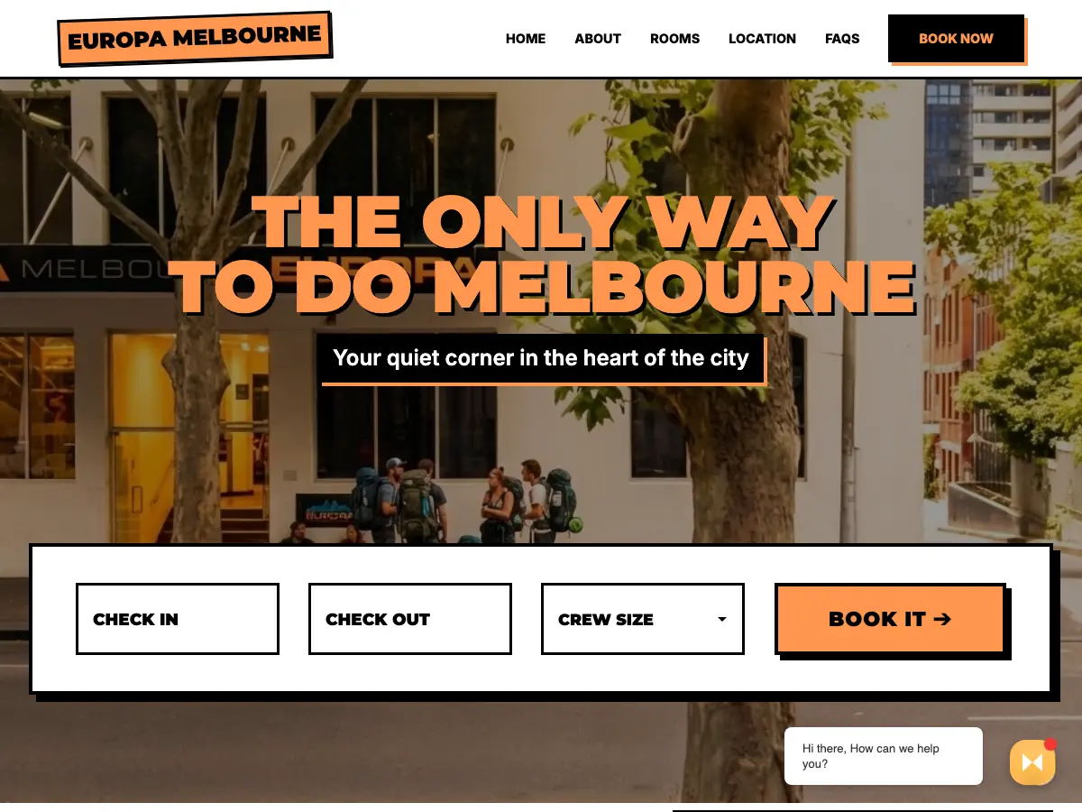 Europa Melbourne's website