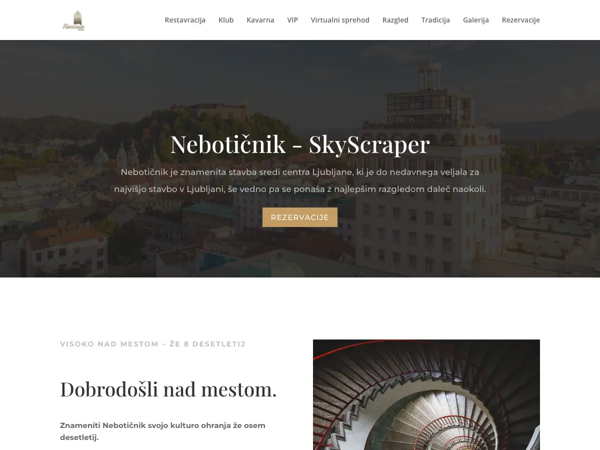Kavarna Nebotičnik's website