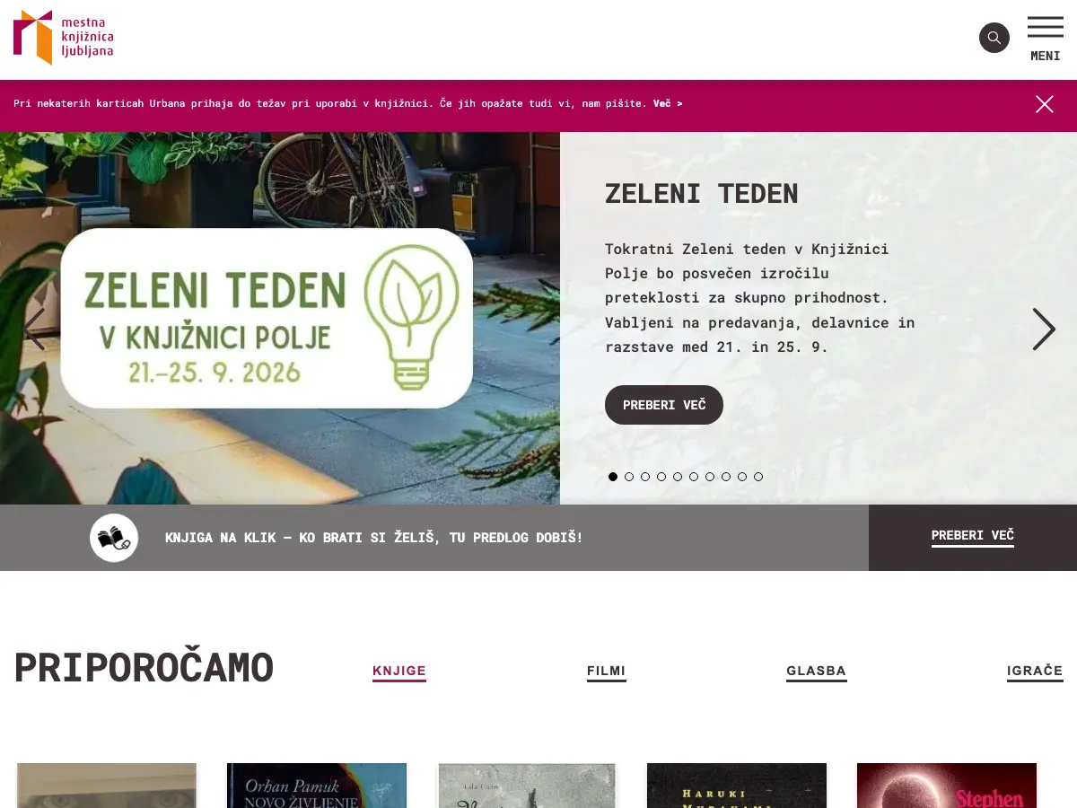 Mestna knjižnica Ljubljana - Knjižnica Šiška's website