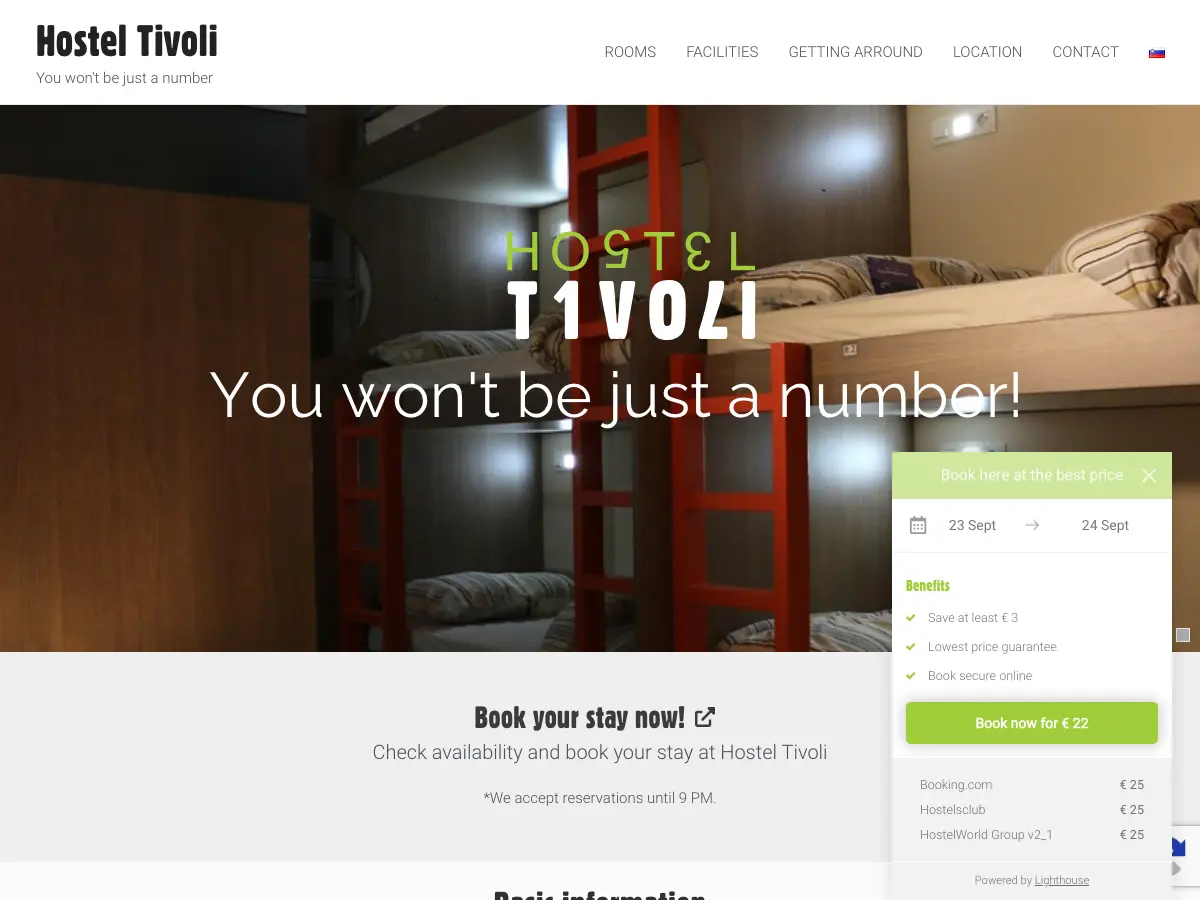Hostel Tivoli's website