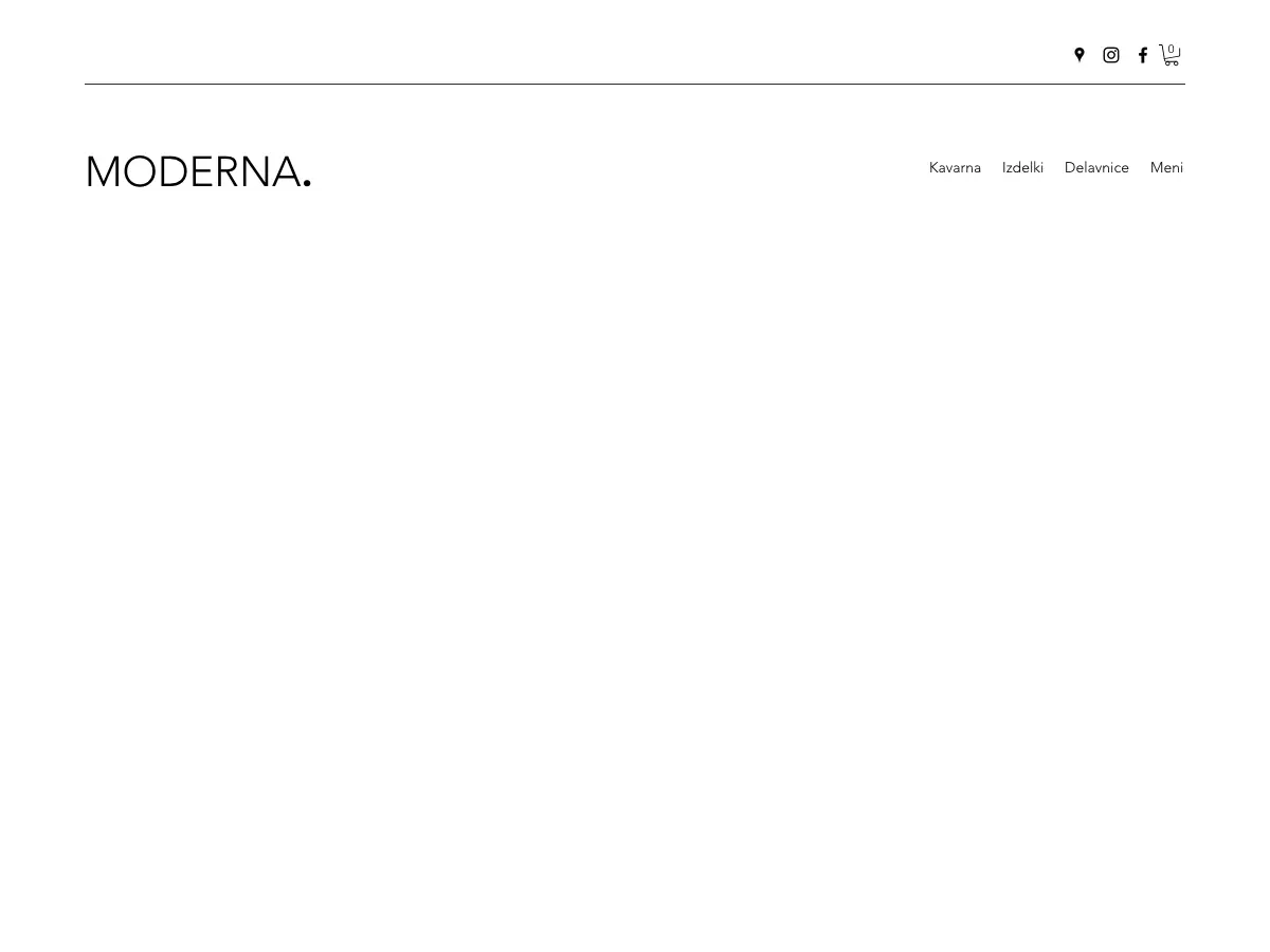 Kavarna Moderna's website