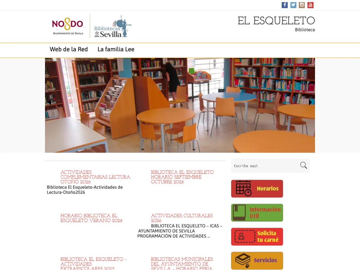 Biblioteca Publica Municipal El Esqueleto's website