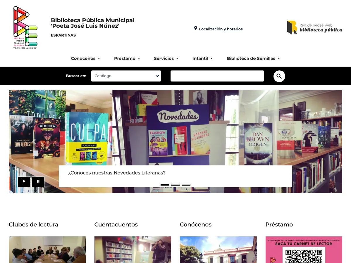 Biblioteca Pública Municipal Poeta José Luis Núñez's website