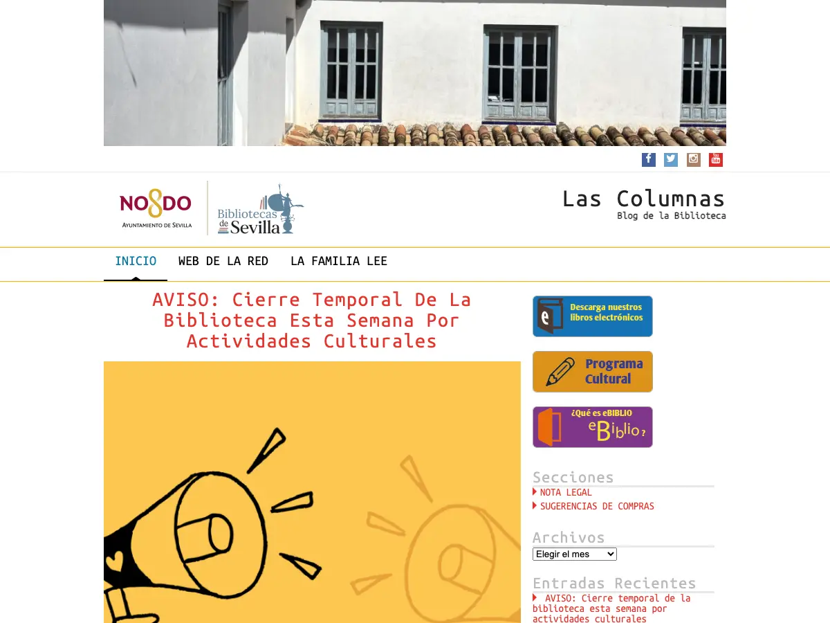 Biblioteca Las Columnas's website