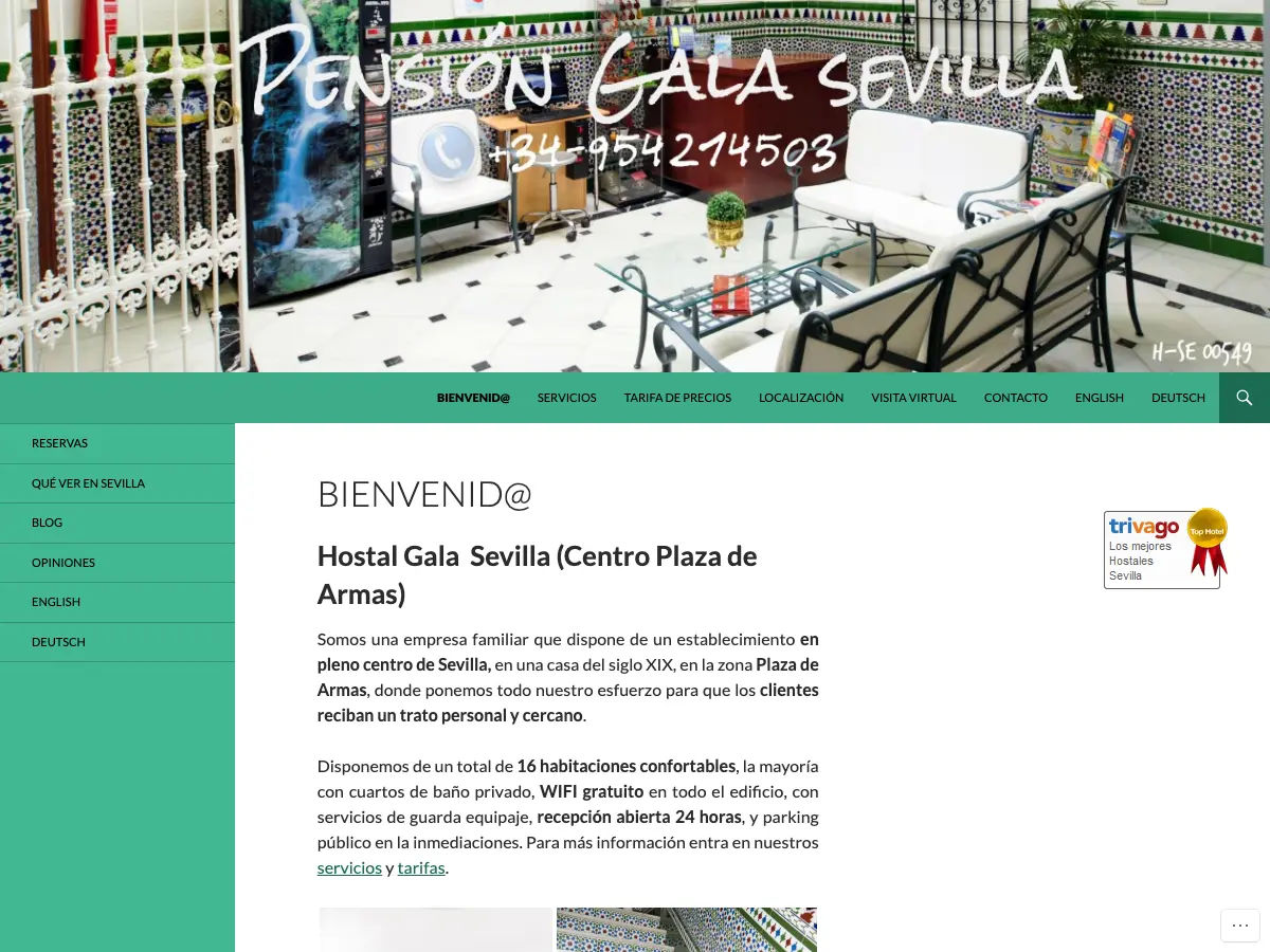Pension Gala's website