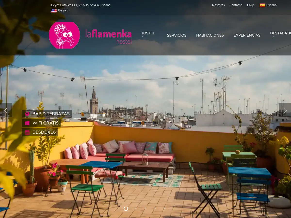 La Flamenka Hostel's website