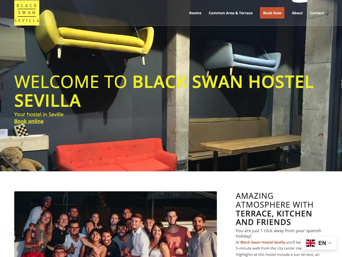 Black Swan Hostel Sevilla's website