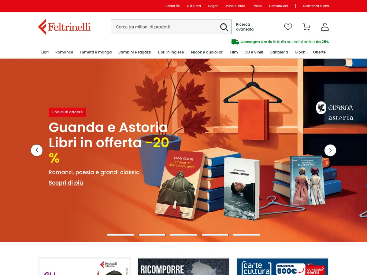 La Feltrinelli's website
