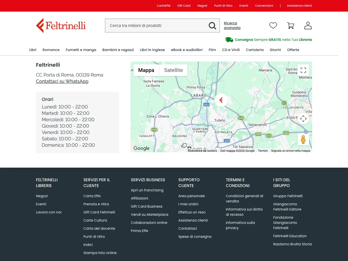 La Feltrinelli's website