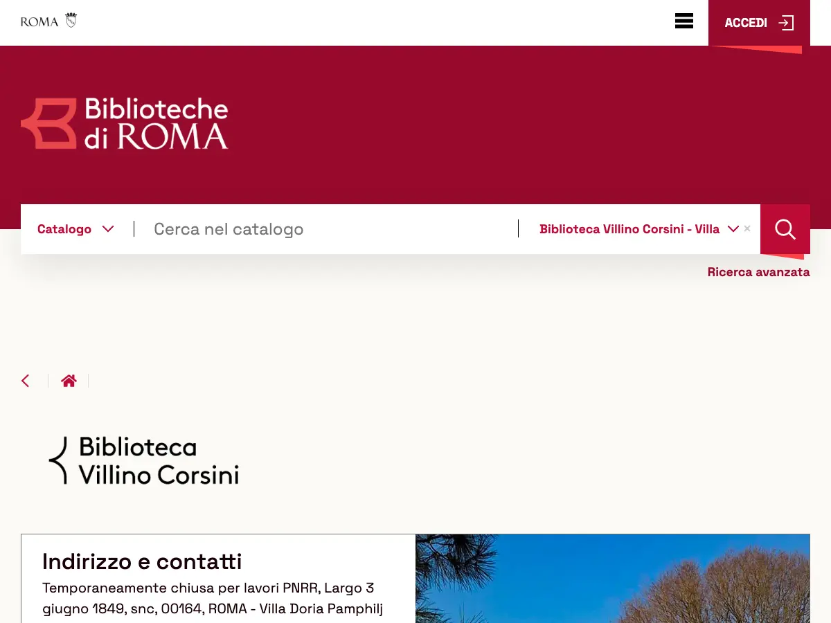 Biblioteca Villino Corsini - Villa Pamphilj's website