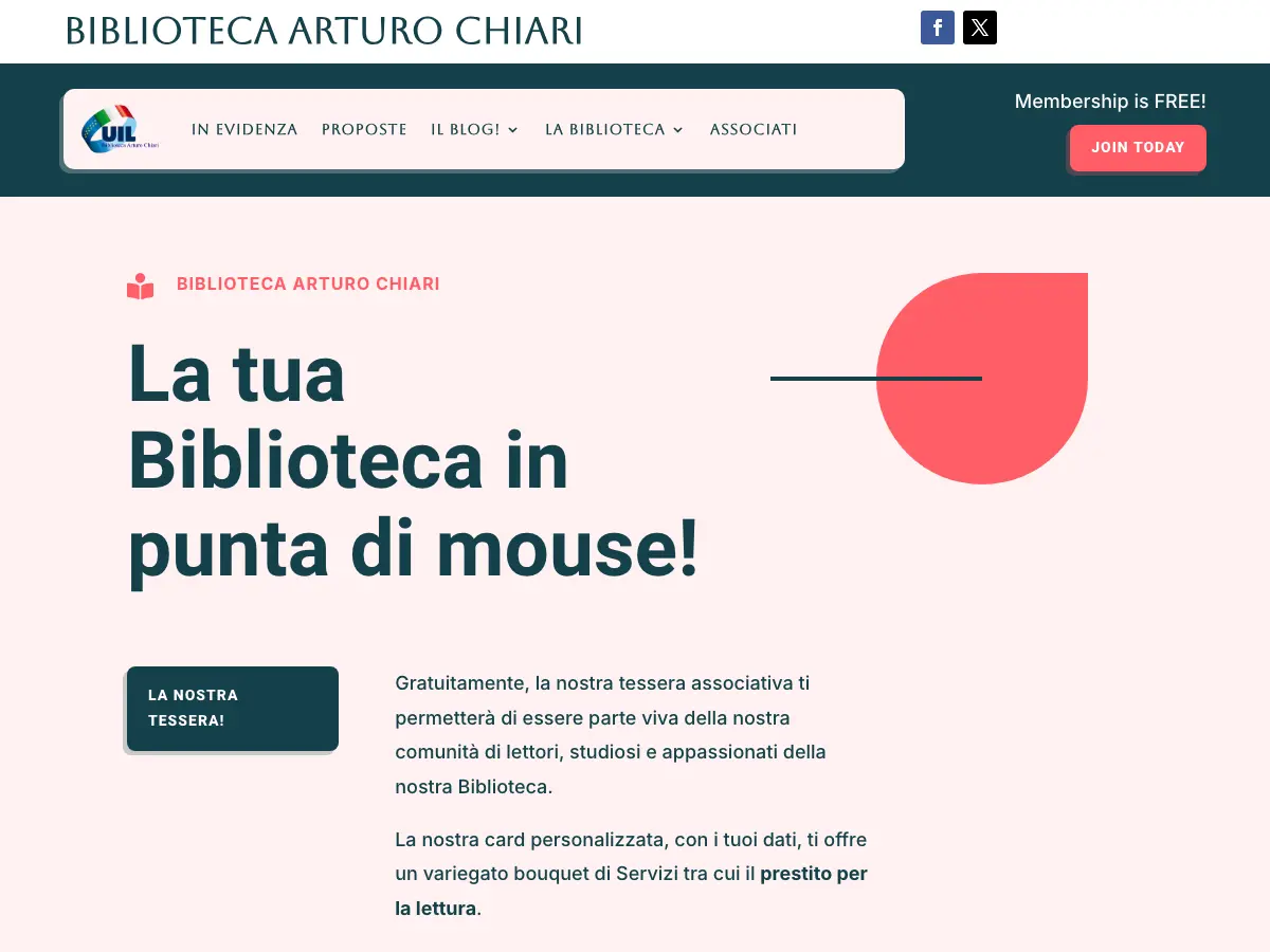 Biblioteca Arturo Chiari's website