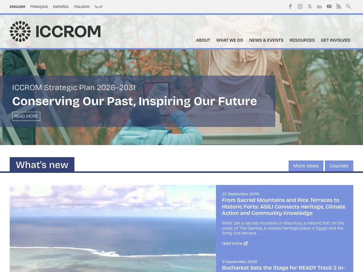 Biblioteca dell'ICCROM's website