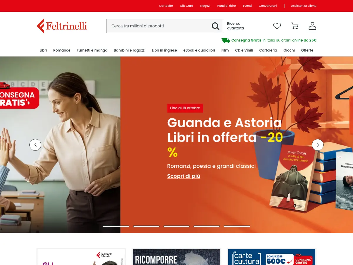 La Feltrinelli's website