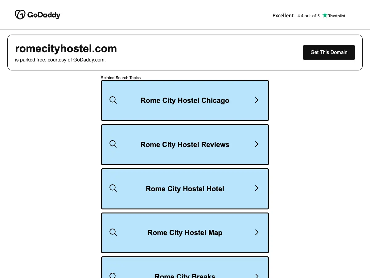 Rome City Hostel's website