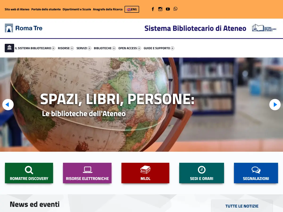 Biblioteca di area giuridica - Università degli Studi Roma Tre's website