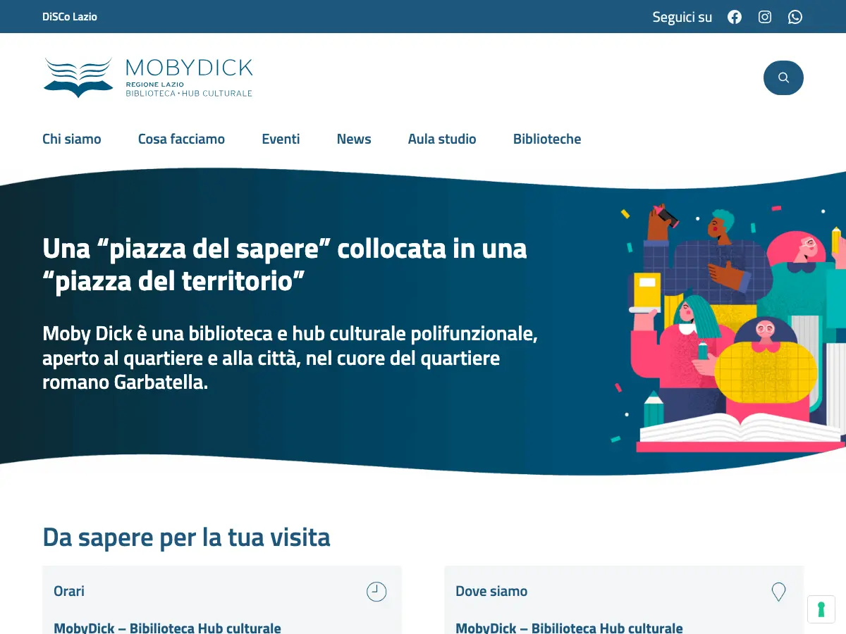 Moby Dick - Biblioteca Hub Culturale's website