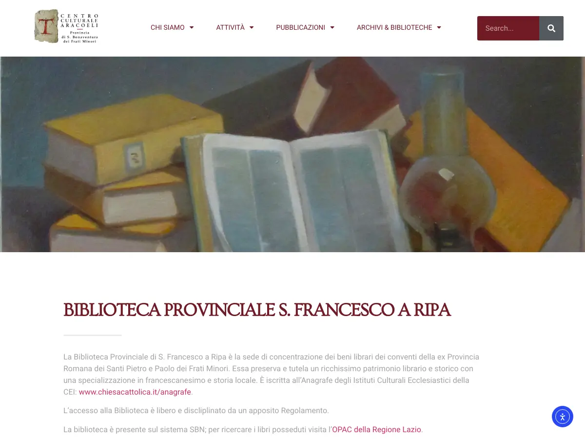 Biblioteca Provinciale San Francesco a Ripa's website