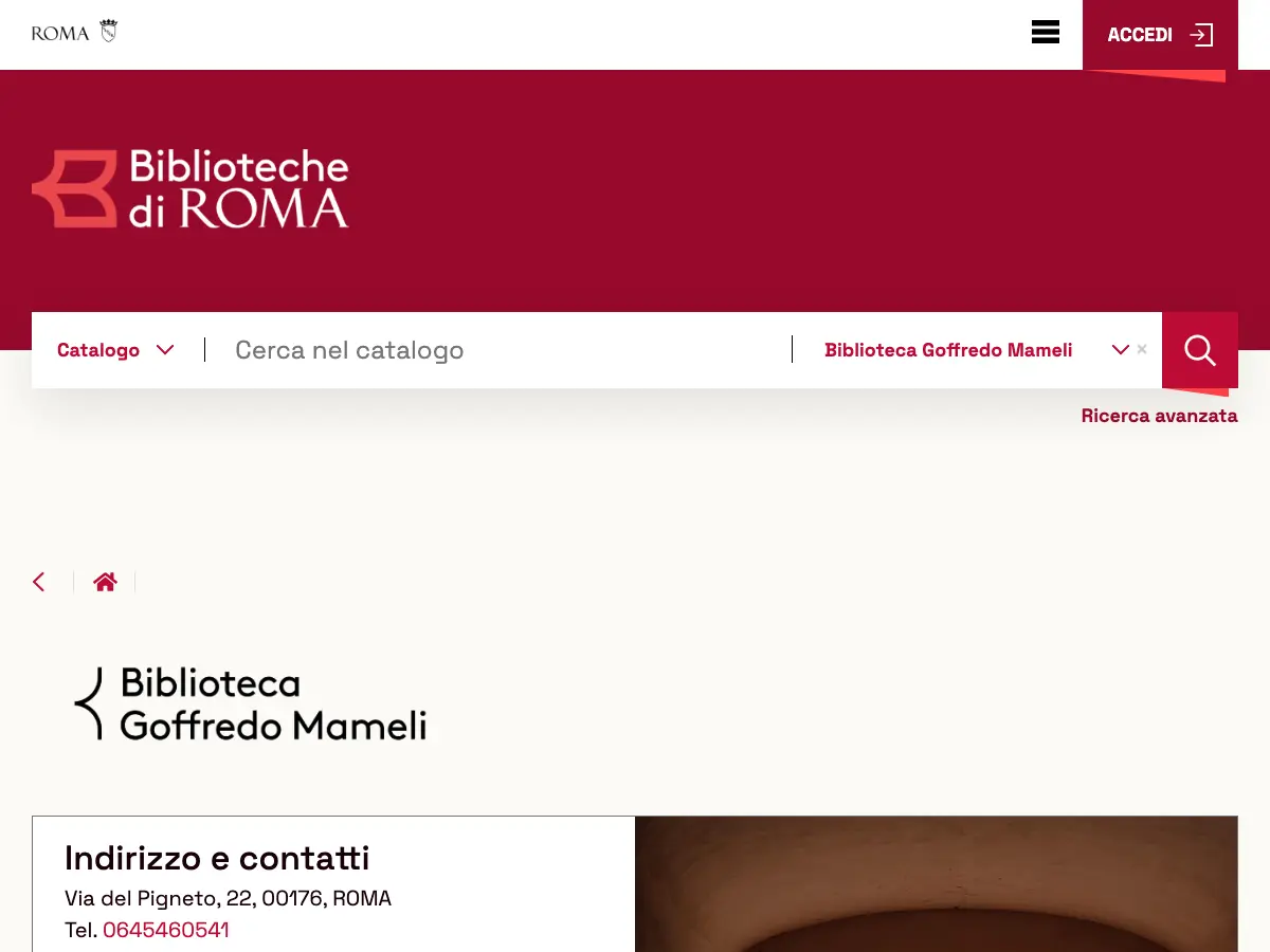 Library Goffredo Mameli's website
