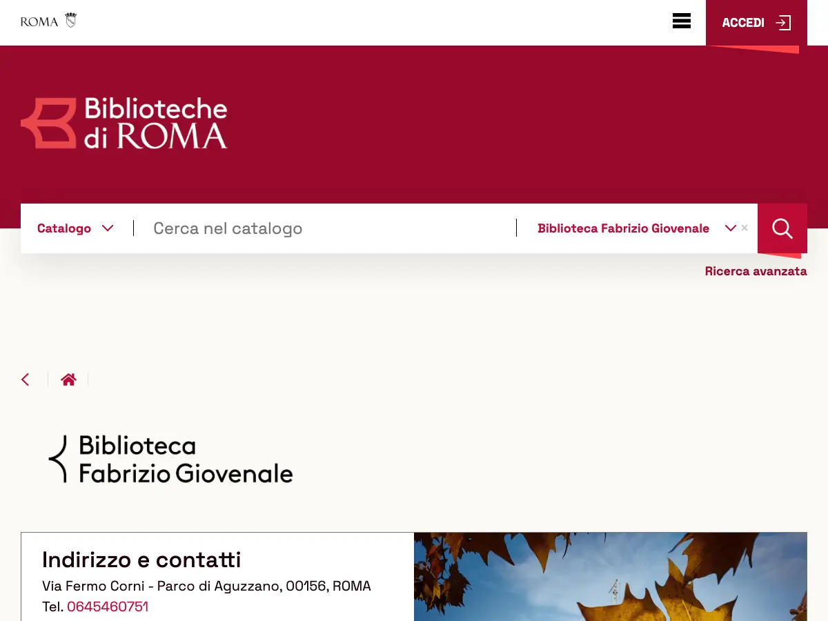 Biblioteca Fabrizio Giovenale's website
