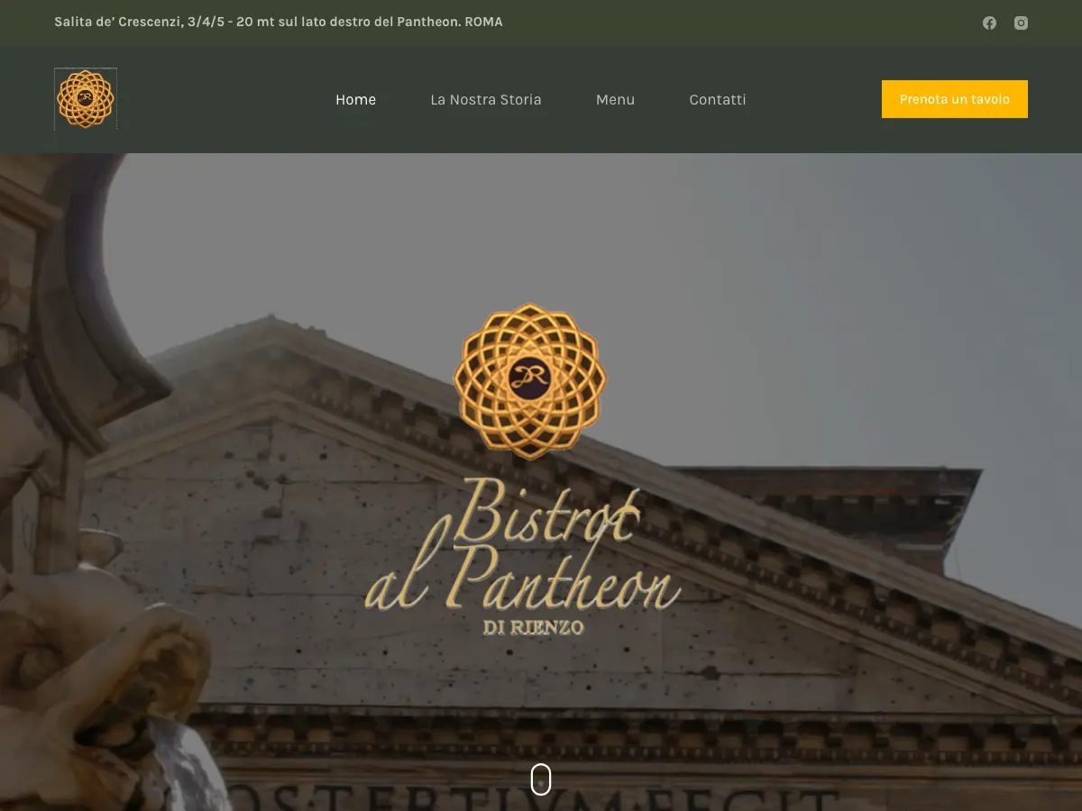 Bistrot al Pantheon Di Rienzo's website