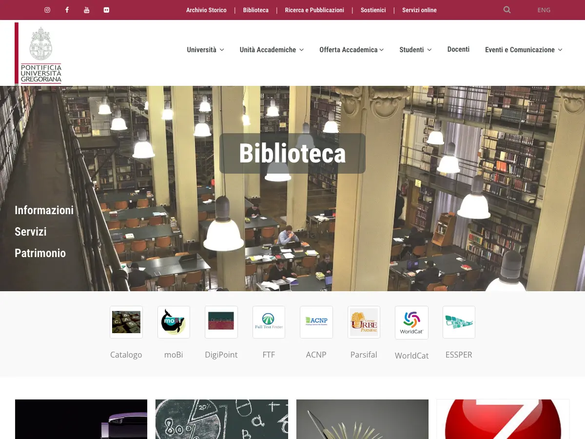 Biblioteca della Pontificia Università Gregoriana's website
