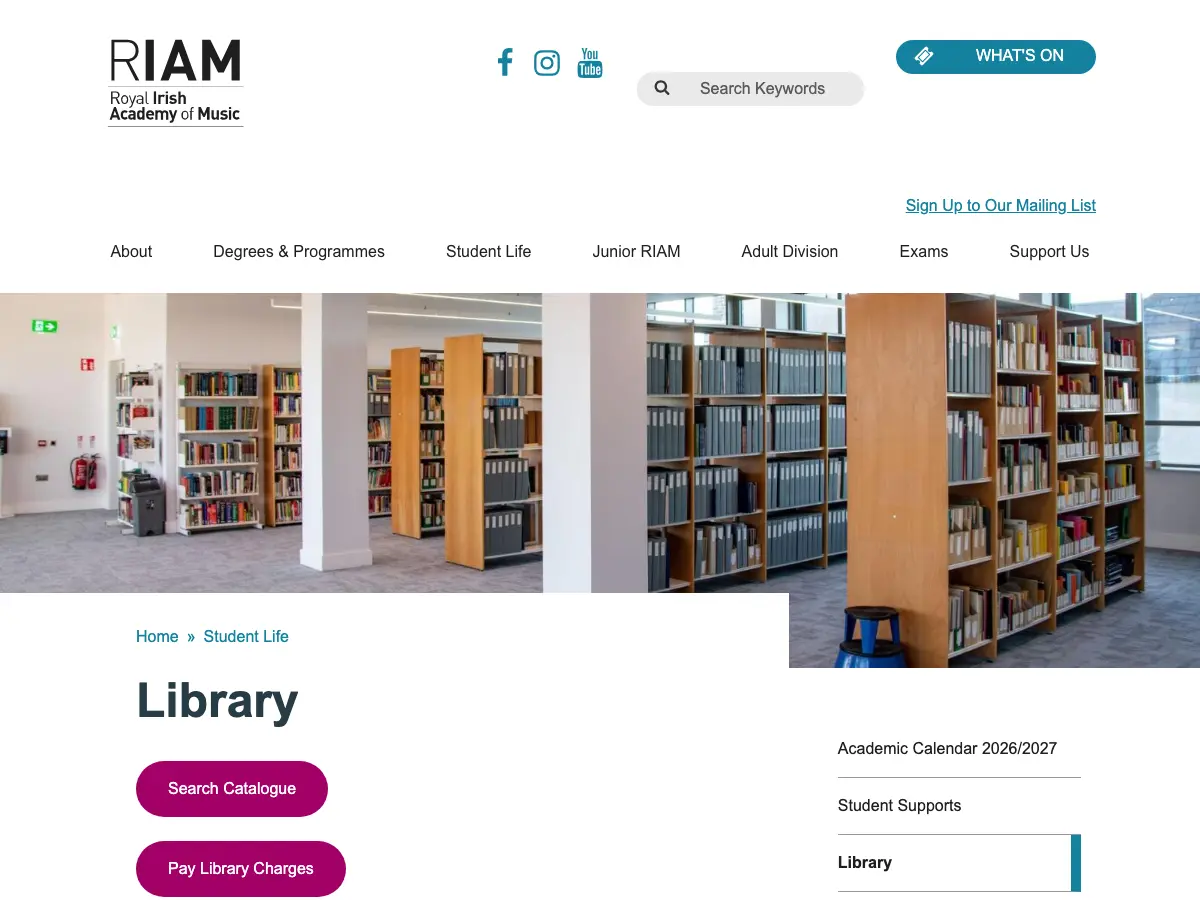 RIAM Library's website