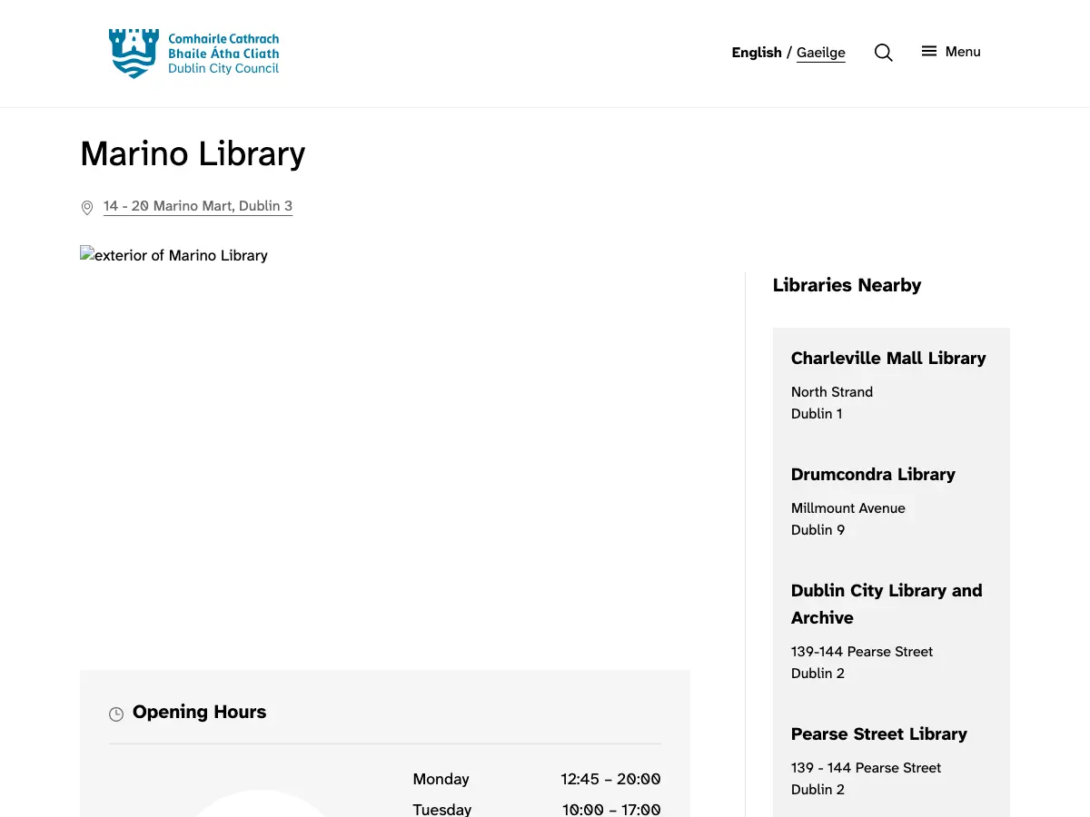 Marino Library's website