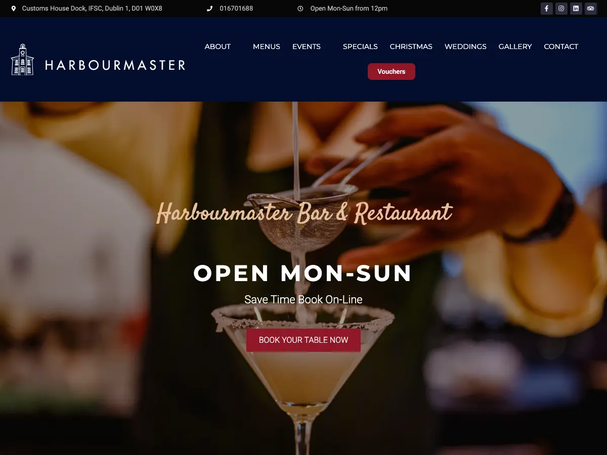 Harbourmaster Bar & Restaurant's website