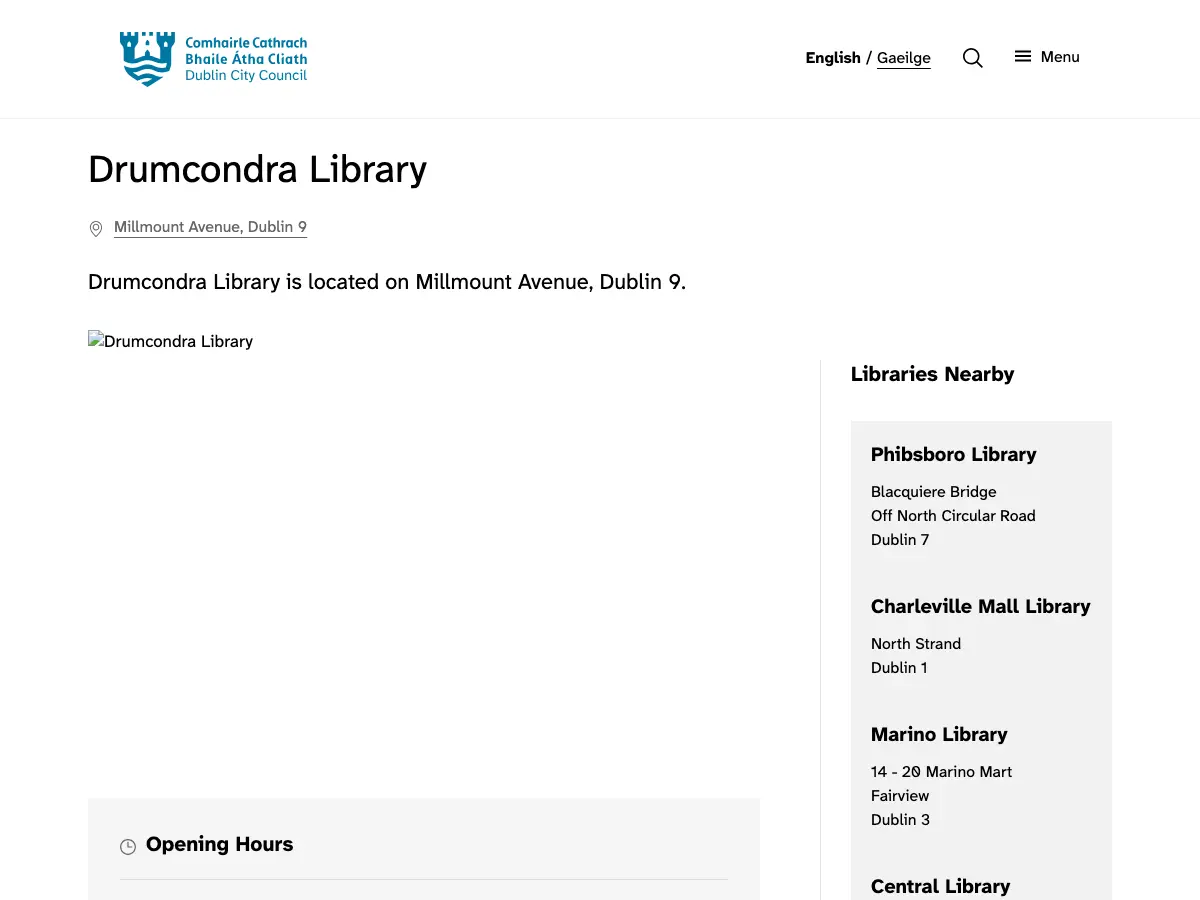 Drumcondra Library's website