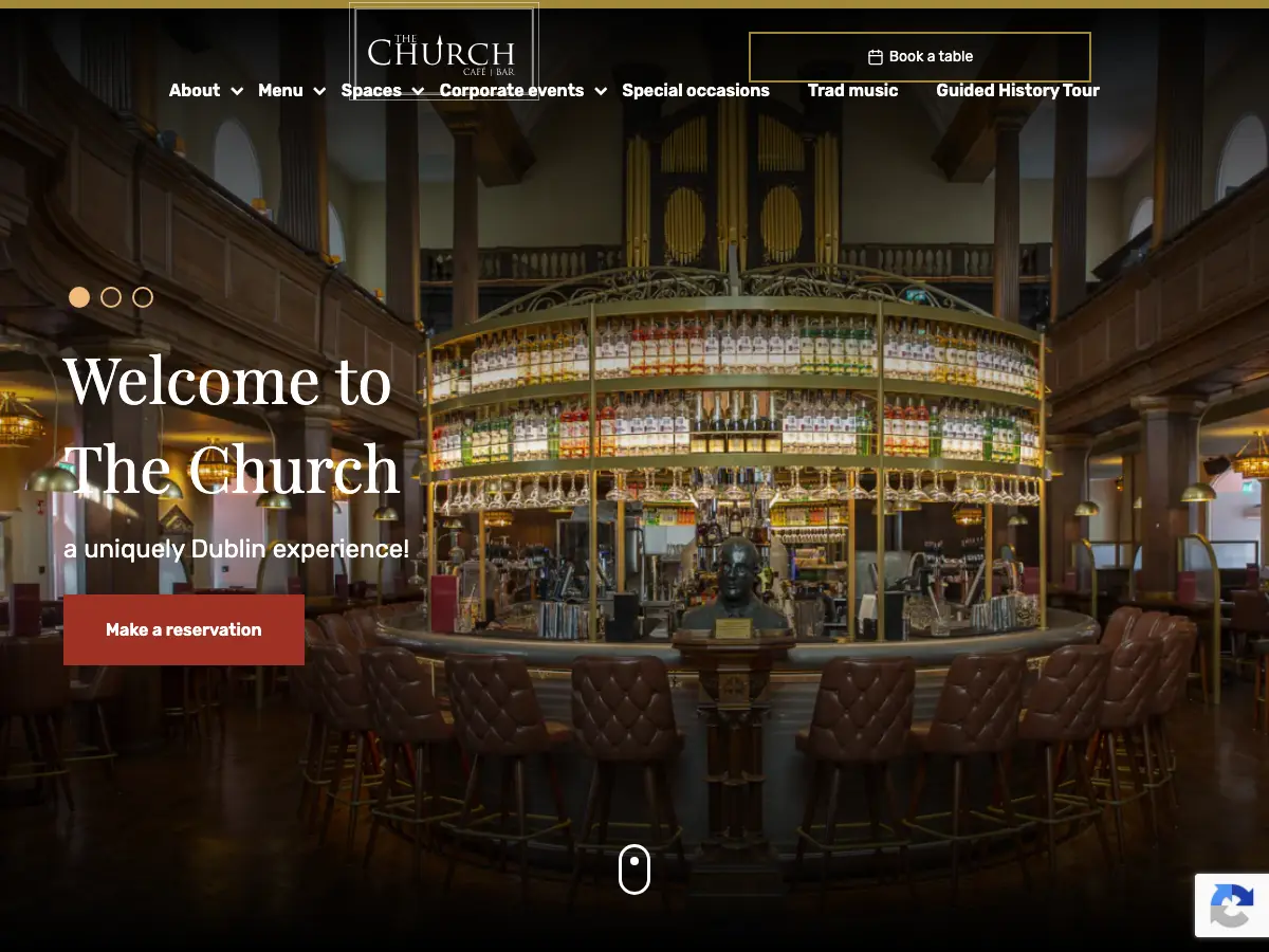 The Church Café Bar's website