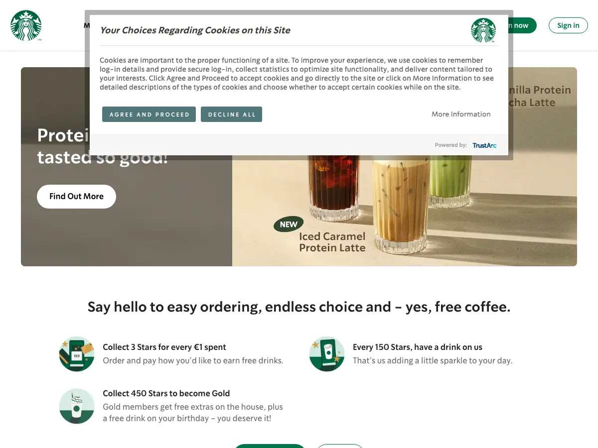 Starbucks's website