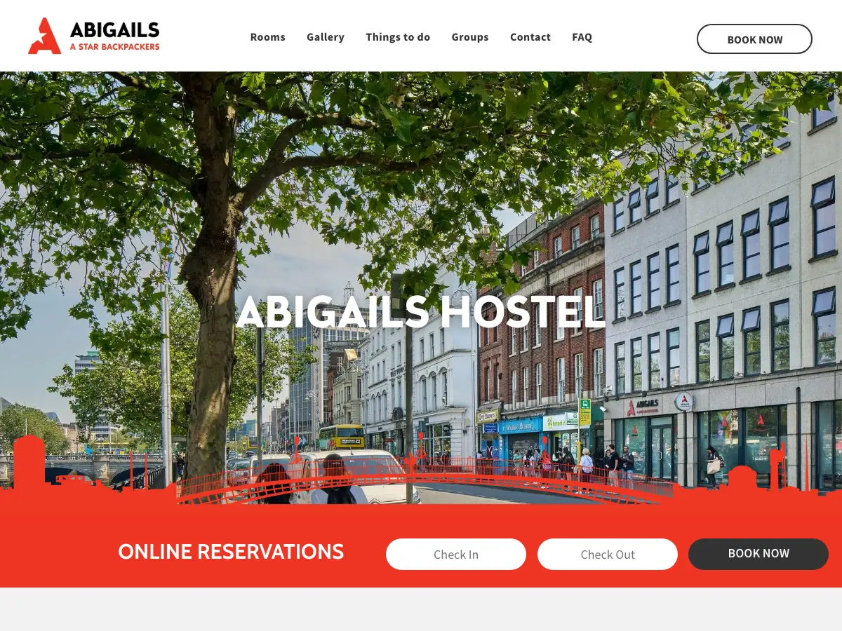 Abigails Hostel's website