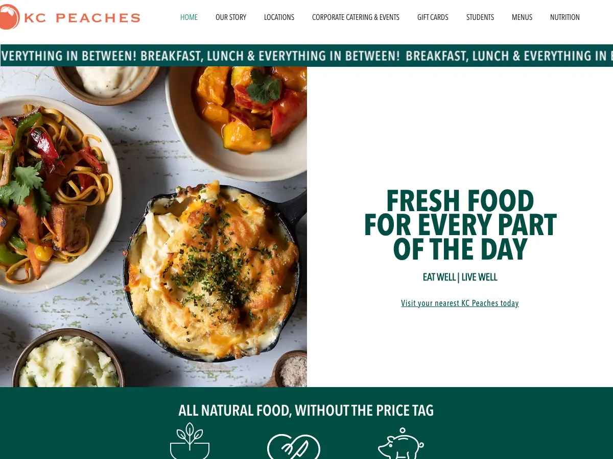 KC Peaches Cafe Nassau Street's website