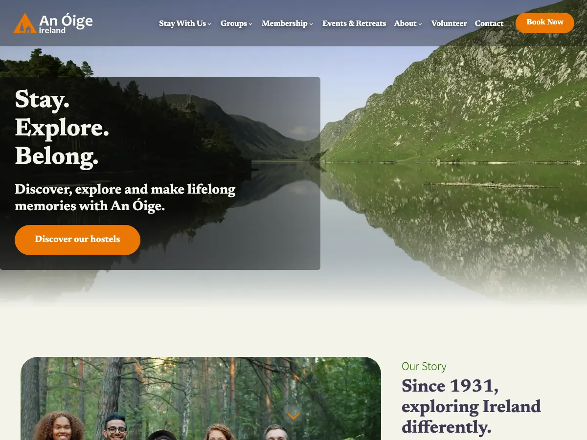 An Óige-The Irish Youth Hostel Association's website