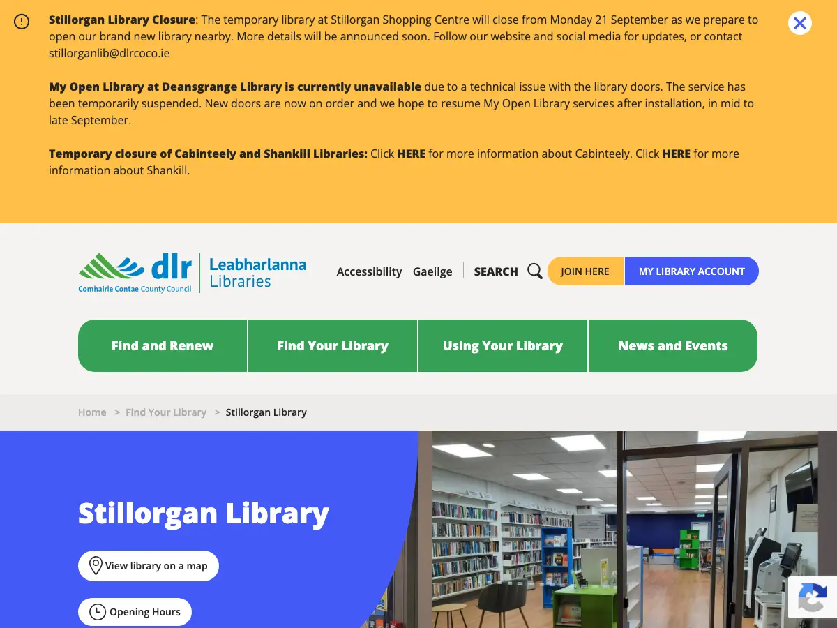 Stillorgan Library's website