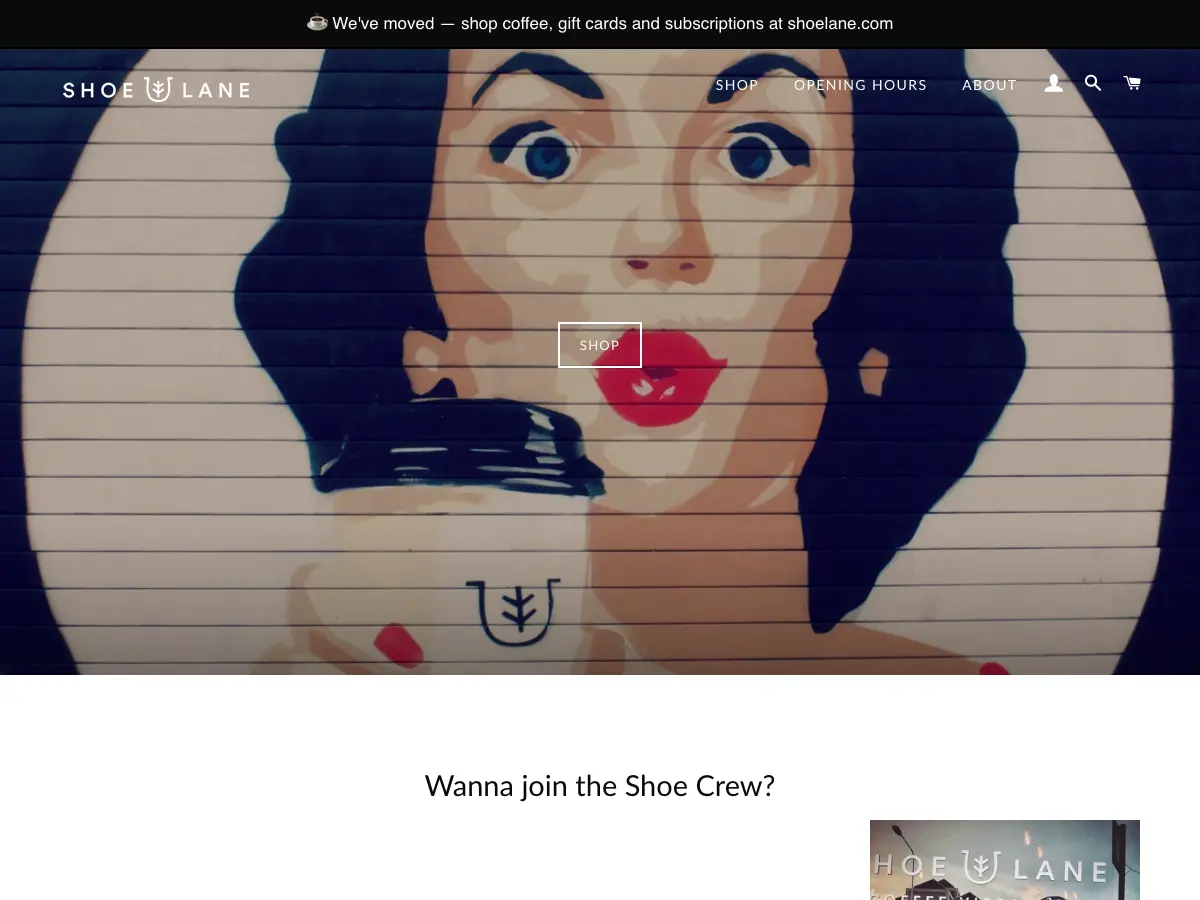 Shoe Lane Coffee's website